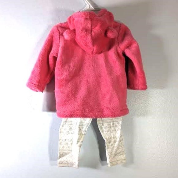 NWT Carter's Baby Girl's 2-PC Cardigan Leggings Set Hood Fair Isle 6M 9M… - Picture 4 of 7